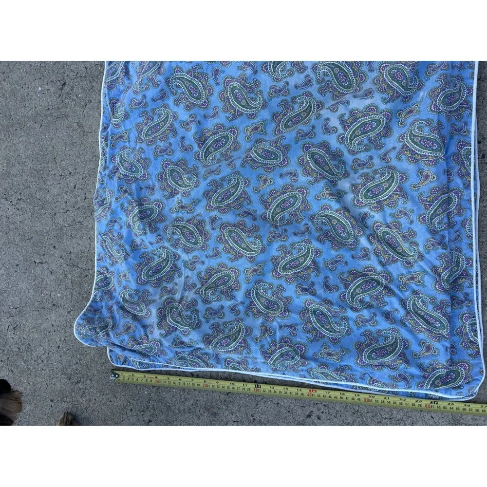 Ralph Lauren Pillow Shams 26x26 Blue Paisley Cotton Made in Italy 2pc Set